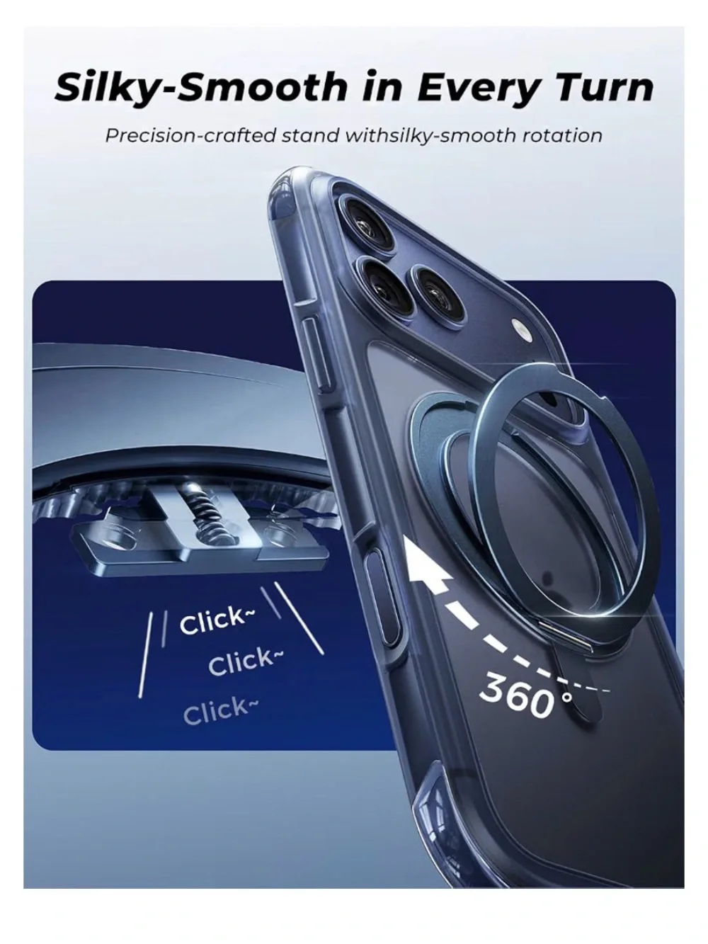 for iPhone 17 Pro Case with Stand, Fit for MagSafe 360° Rotatable Stand